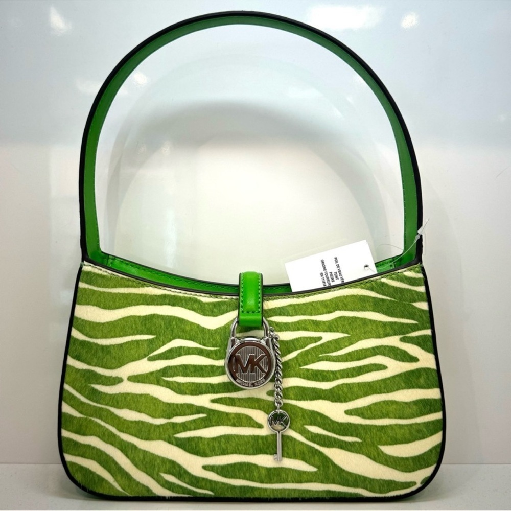 Michael Kors Lyra Small Zebra Print Calf Hair Pochette - Picture 2 of 9